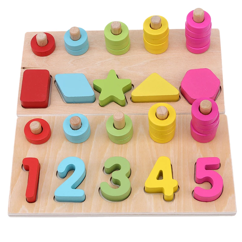 

New Shape/Digital Logarithmic Plate Wooden Paired Cognitive Arithmetic Montessori Blocks Early Educational Toys For Children