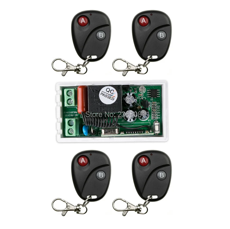 Universal Wireless Remote Control Switch AC220 1ch relay Receiver Module RF Remote 315MHz/433MHZ Transmitter with Two-button