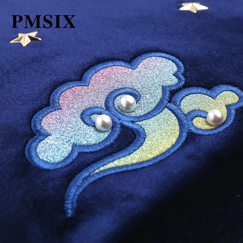 PMSIX винтажная женская сумка с вышивкой через плечо Сумочка с металлическими элементами повседневные сумки на плечо для женщин