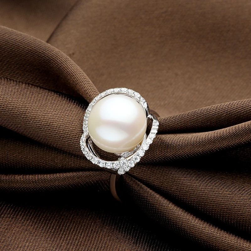 Sinya, натуральный жемчуг, ювелирный набор с кольцом, серьги и ожерелье в 925 пробы, серебряный жемчуг, диаметр 10-13 мм, Новое поступление