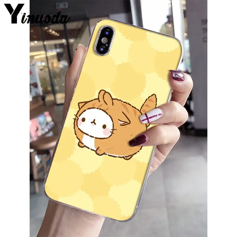 Yinuoda Kawaii Molang мультфильм аниме Кот DIY рисунок чехол для телефона чехол для iPhone X XS MAX 6 6s 7 7plus 8 8Plus 5 5S SE XR - Цвет: A5