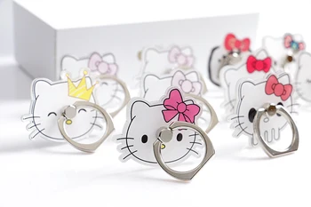 

high quality wholesale Universal Metal Finger Ring Holder mobile phone holder Stand socket Funny cute KT Cartoon personality