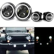 DOT 7Inch Led Round Headlights Amber Turn Signal Hi/Lo Beam DRL + 4Inch Front Bumper Fog Lights For 2007-2017 Jeep Wrangler JK цена DOT 7Inch Led Round Headlights Amber Turn Signal Hi/Lo Beam DRL + 4Inch Front Bumper Fog Lights For 2007-2017 Jeep Wrangler JK цены онлайн