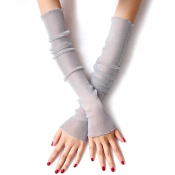 

Women's Summer Sun Protection Sleeves Mesh Lace Thin Long-sleeved Bike Breathable Cycling Gloves Driving Arm Warmers Sleeves