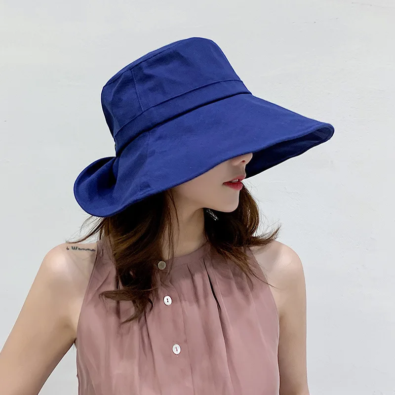 RUBY VICKY Новая женская Солнцезащитная однотонная шляпа с большим краем дышащая УФ-защита Шляпы для лета
