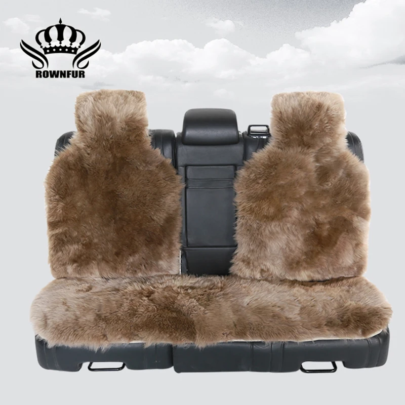 Buy 3pc the back Long Hair car seat cover,Natural fur