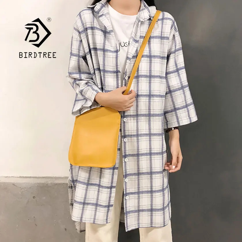 Button Down Collar Single Breasted Checkered Shirts