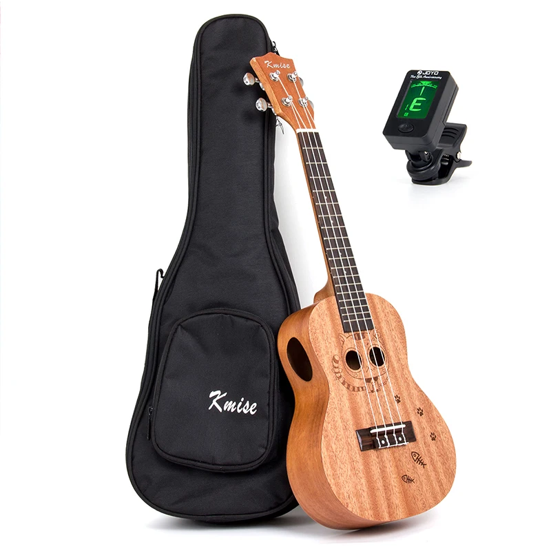 Kmise Concert Ukulele Mahogany Ukelele Uke Double Soundhole Side Hole 23 inch 18 Frets 4 String Hawaii Guitar with Gig Bag Tuner 21 inch ukulele heat shaped sound hole suitable for beginners hawaii four string guitar ukelele bag tuner finger trainer