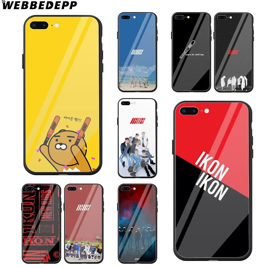Чехол для телефона WEBBEDEPP Ikon K Pop Bands JUNE из закаленного стекла Apple iPhone Xr Xs Max X или 10 8 7 6