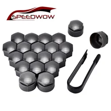 Speedwow 20 pces 17mm roda de carro cubo automático parafuso capa porca da roda tampa do parafuso com 4 pces tampas de bloqueio para volkswagen golf mk4 audi(China)