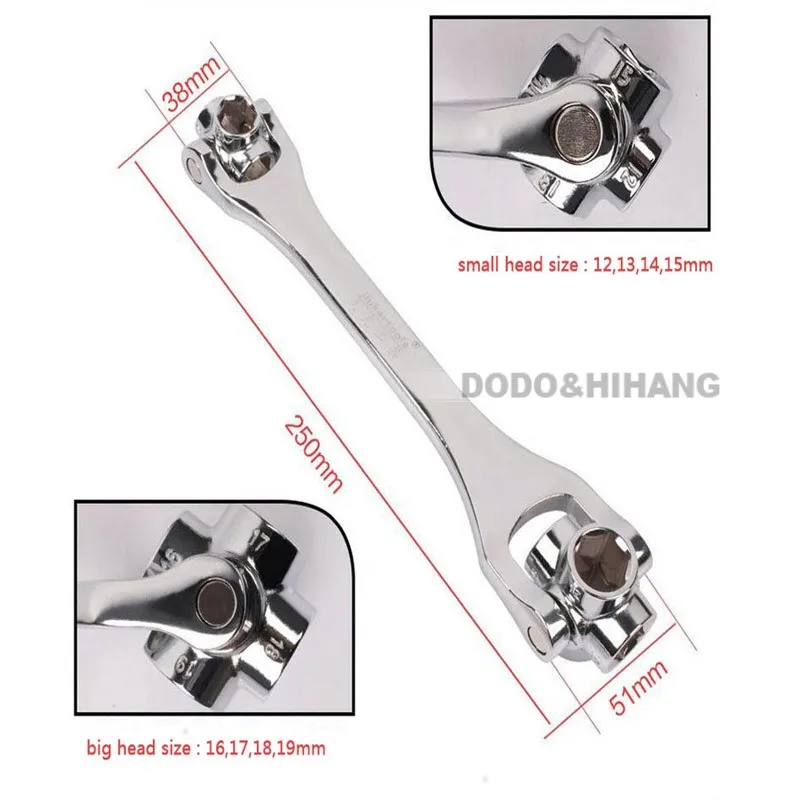 8 in1 univsersal head wrench a set of keys hexagons set socket flexible spanner wrench chrome vanadium hand tool (1) 