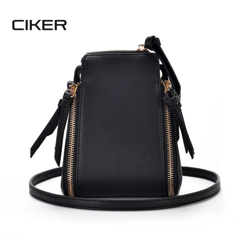 

CIKER Women Mini Bucket Bags 2017 Summer Small Women Shoulder Bag Zipper PU Leather Cross Body Chains Messenger Phone Bag