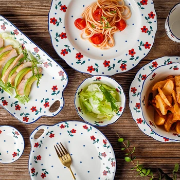 

Hand-painted underglaze colorful ceramic tableware plate western dinner plate creative breakfast bowl