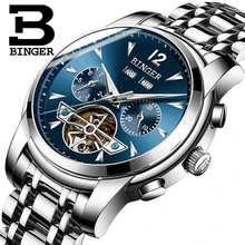 2017 NEW BINGER men s font b watch b font full Calendar Tourbillon sapphire multiple functions