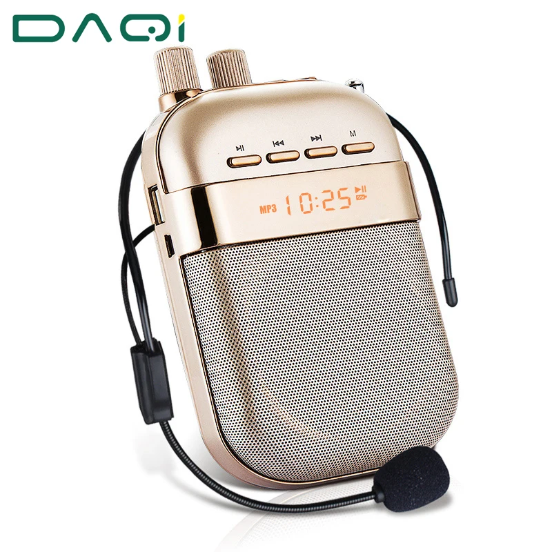 

Wireless or wired Microphone Special Amplifier for Instructor External Voice Speaker Support U Disk / TF Card with FM Radio