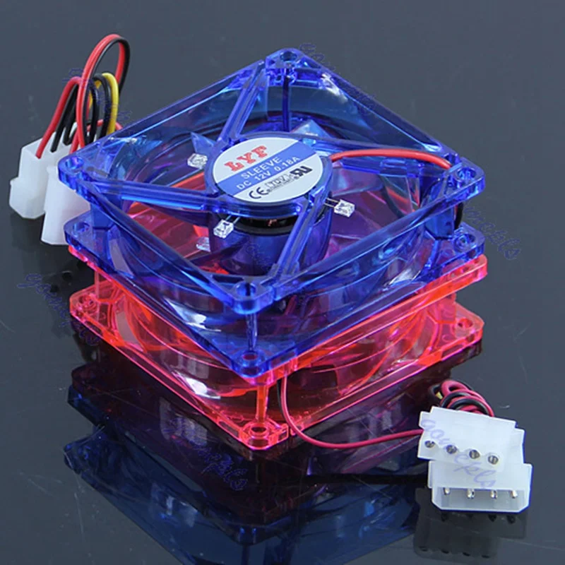 

2017 Cooling CPU Heatsink Fans 4 LED Light for Computer PC Box 80 x 80 x 25mm 4 Pins D14