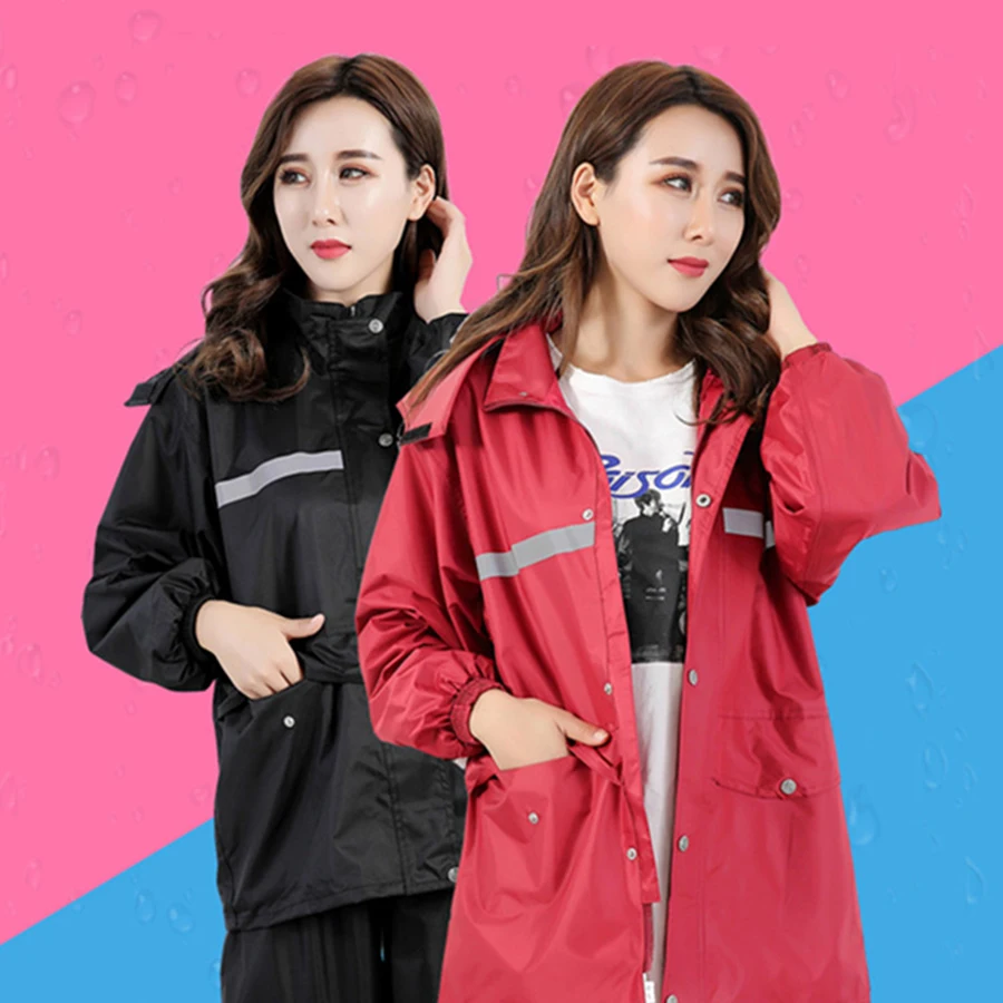 

Men's Raincoat Women Nylon Male Jacket Waterproof Hiking Woman's Jackets Motorcycle Rain Pants Raincoats Hooded Overalls RBY006