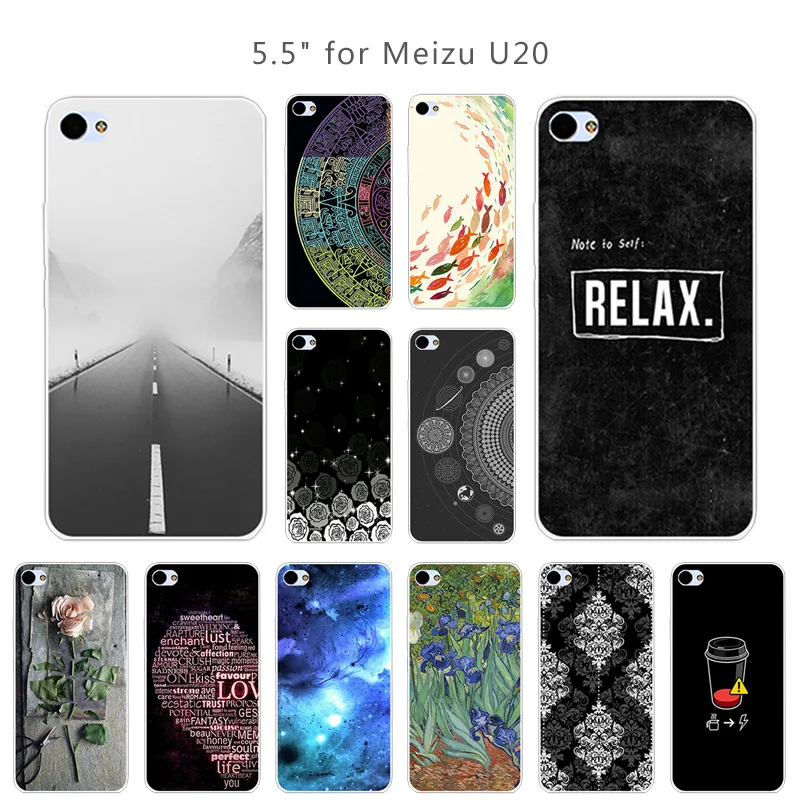 TPU Case For Meizu U20 5.5 inch Transparent Soft Silicon Ultrathin Back Phone Cases Marbles Cover Slim Shells |