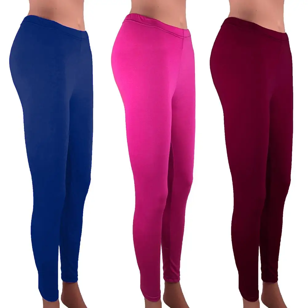 Casual Solid Color/Leopard Leggings Women Cotton Stretchy Hand Wash