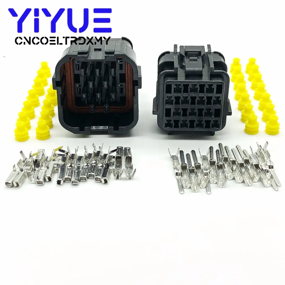 KET 5 Sets 14 Pin black Female Male Waterproof Electrical Wire Connector Plug Auto Connectors (2)