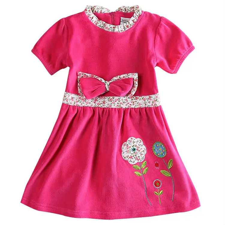 

Dresses For Girls Nova Floral Christmas Bow Decoration Cute Kids Dress for Girl Autumn Winter Party Dress H5839Y