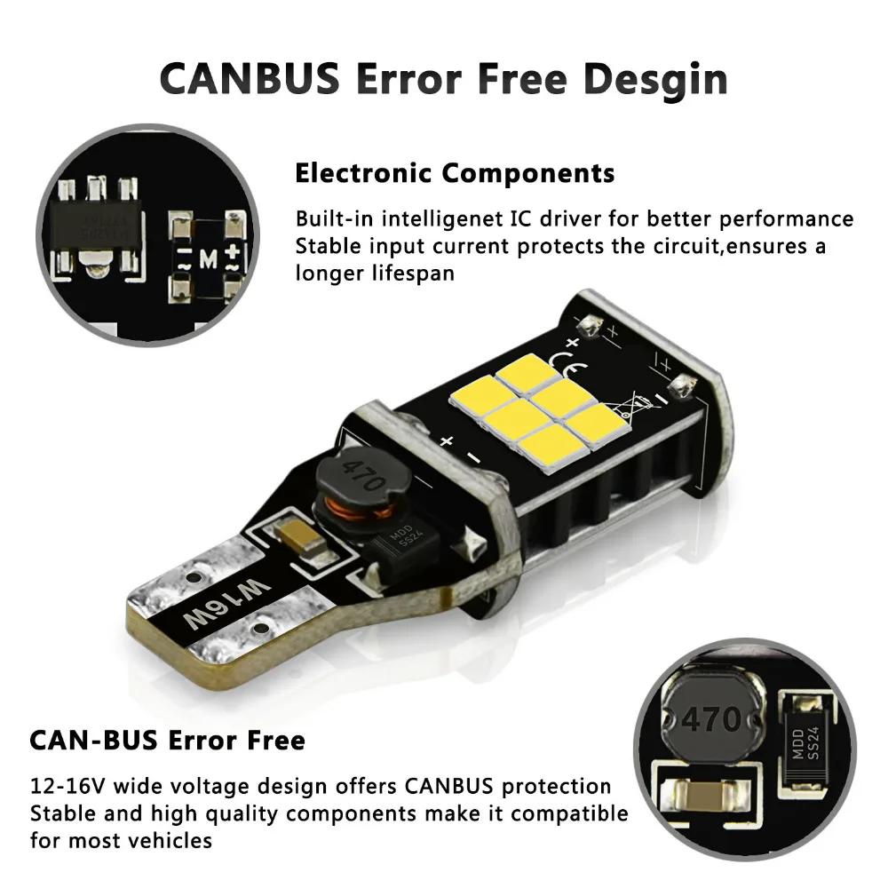 2x W16W T20 светодиодный W21W 7443 3157 BA15S CANBUS обратный резервный светильник для Nissan Qashqai j11
