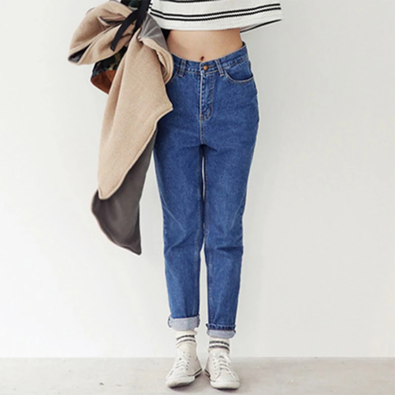 2017 Women Spring Autumn High Waist Jeans Harem Pencil