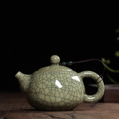 Чайный набор хрустящая глазурь Ge Kiln Longquan Celadon Zisha керамика искусство Тай Тхи китайский чайный горшок фарфор Исин глина антикварный чайный горшок - Цвет: B