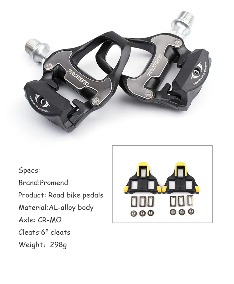 1 bestgia New Design Cr-Mo Axle Self-lock Road Bicycle Pedals with Cleats CNC Aluminum Alloy Body 6 Bearing BMX Pedal bike Parts
