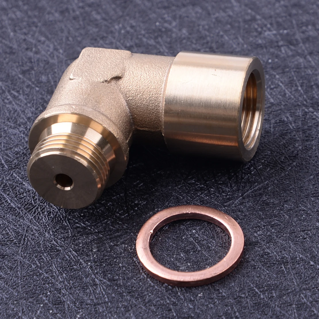 

DWCX Durable Universal Copper 90 Degree Bung Pipe Extension M18X1.5 O2 Oxygen Sensor Angled Extender Spacer