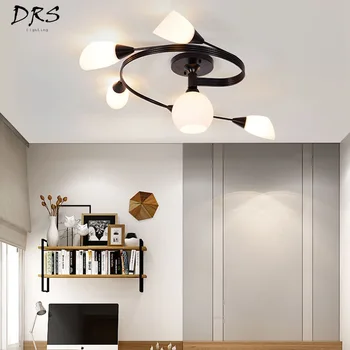 

Nordic Iron Ceiling Lamp Living Room Study Bedroom Lighting LED Art Lamp Hanging Lamp Family Decoration Luminaire Suspendu Led
