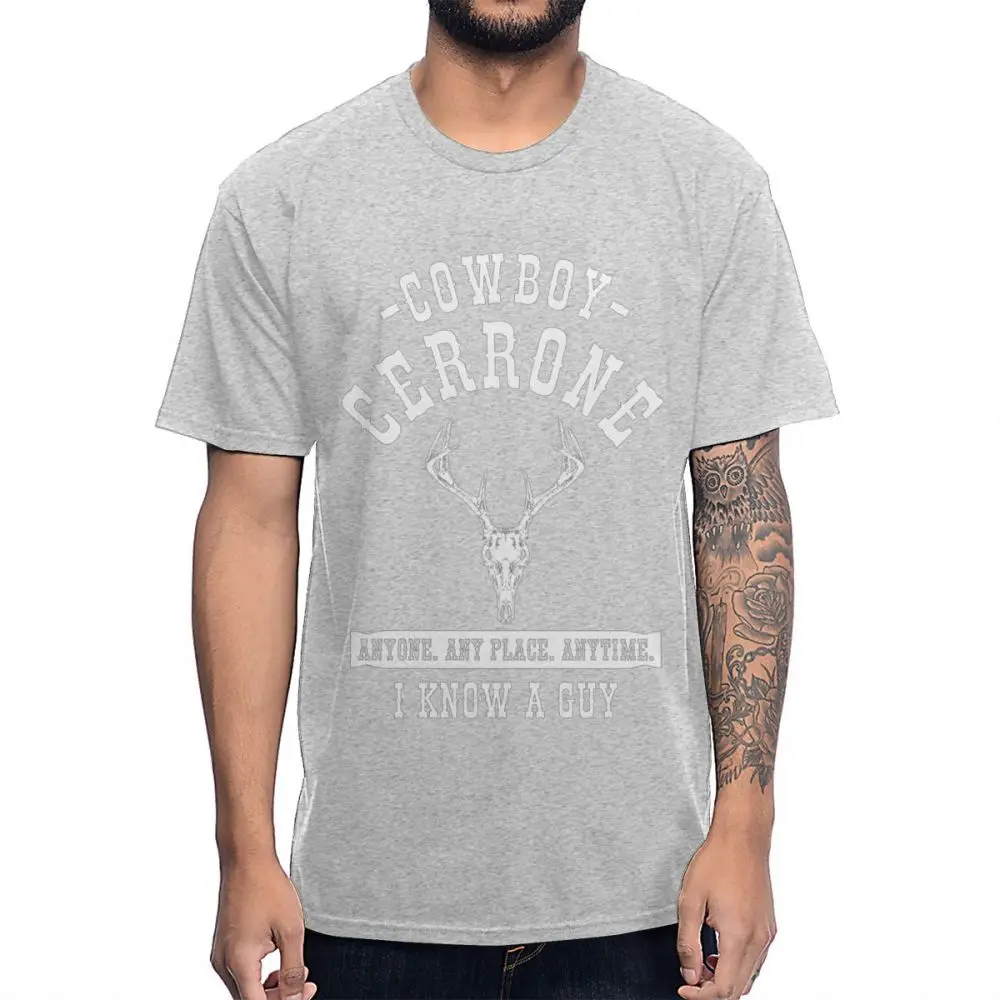 For Male Cowboy Cerrone WHT T Shirt Graphic Round Neck Cool SummerT Shirt - Цвет: Серый