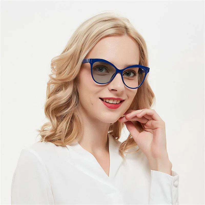 UV protection transition sun photochromic reading glasses men's half