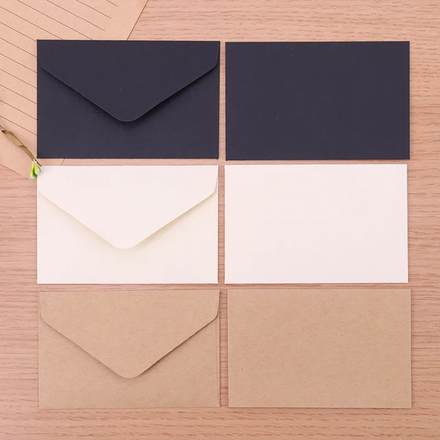 Mini Enveloppe en Papier Kraft Blanc et Noir, Carte de Message, Lettre,  Papeterie, Rangement, Cadeau, 20 Pièces - AliExpress