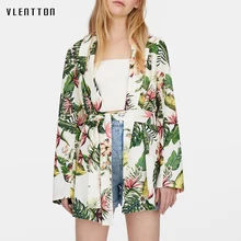 2019 Spring New Vintage Blazer Women Sashes Floral Print Female Jacket Blazers Tops Long Sleeve Blazer Feminino Outerwear Coat