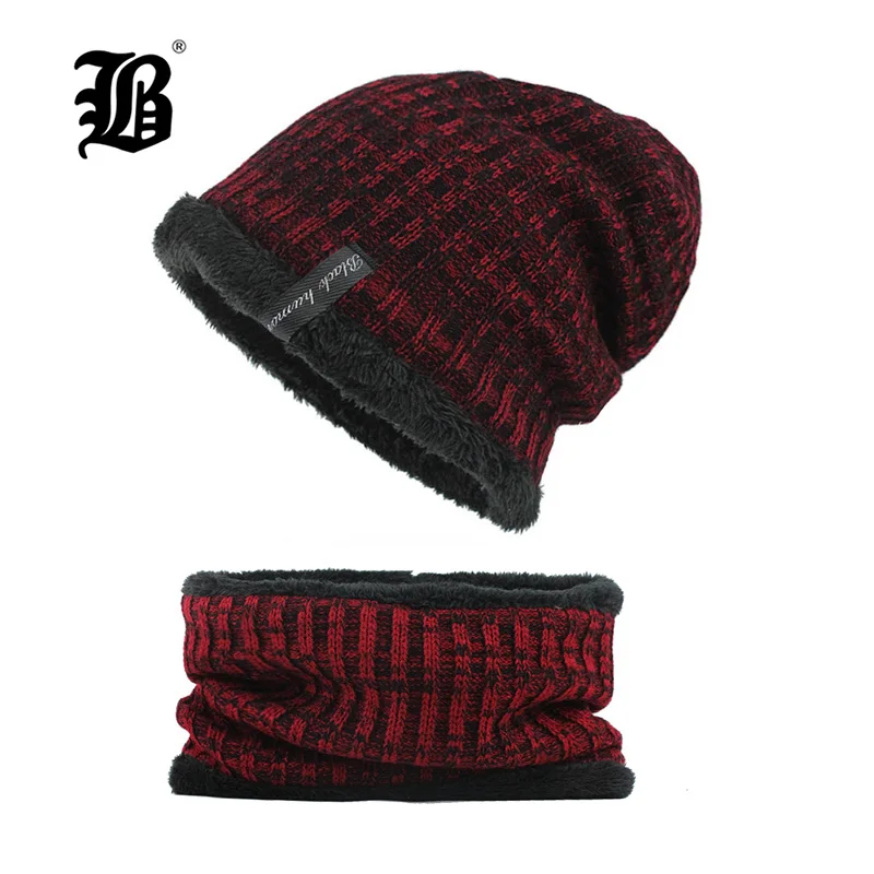 

[FLB] Winter Knitted Hat Beanie Men Scarf Skullies Beanies Winter Hats For Women Men Caps Gorras Bonnet Mask Brand Hats F18005