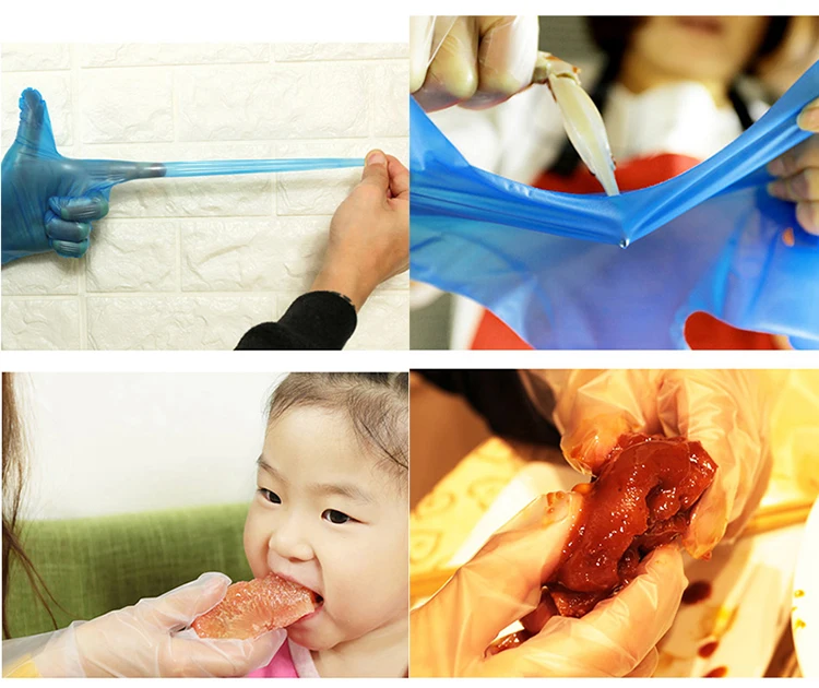 100pcslot Disposable Gloves Thick Food Grade TPE Plastic Protective Gloves for Home Family kitchen Catering industry Working (3)