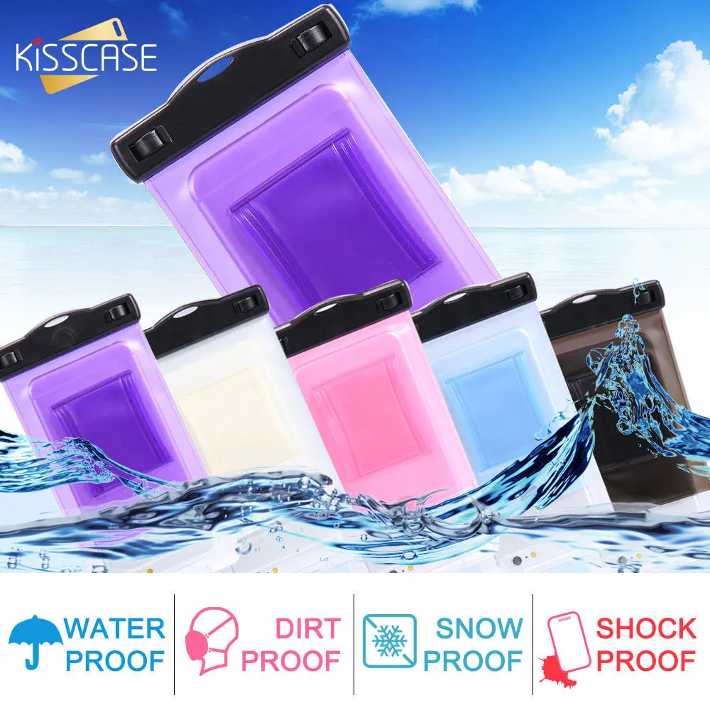KISSCASE 100% Sealed Waterproof Pouch Phone Case For Apple iPhone 8 6 6S 7 5S SE Samsung S7 S6 edge J3 J5 J7 A5 A3 A7 Bags Cases | Мобильные