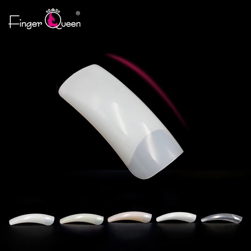 FingerQueen 100 шт+ коробка квадратные половинные искусственные ногти/прозрачный гроб накладные ногти ABS искусственная DIY подделка УФ гель для ногтей