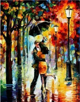 

Modern Abstract Art Oil Painting On canvas Wall Deco,Rain Lovers Unframed