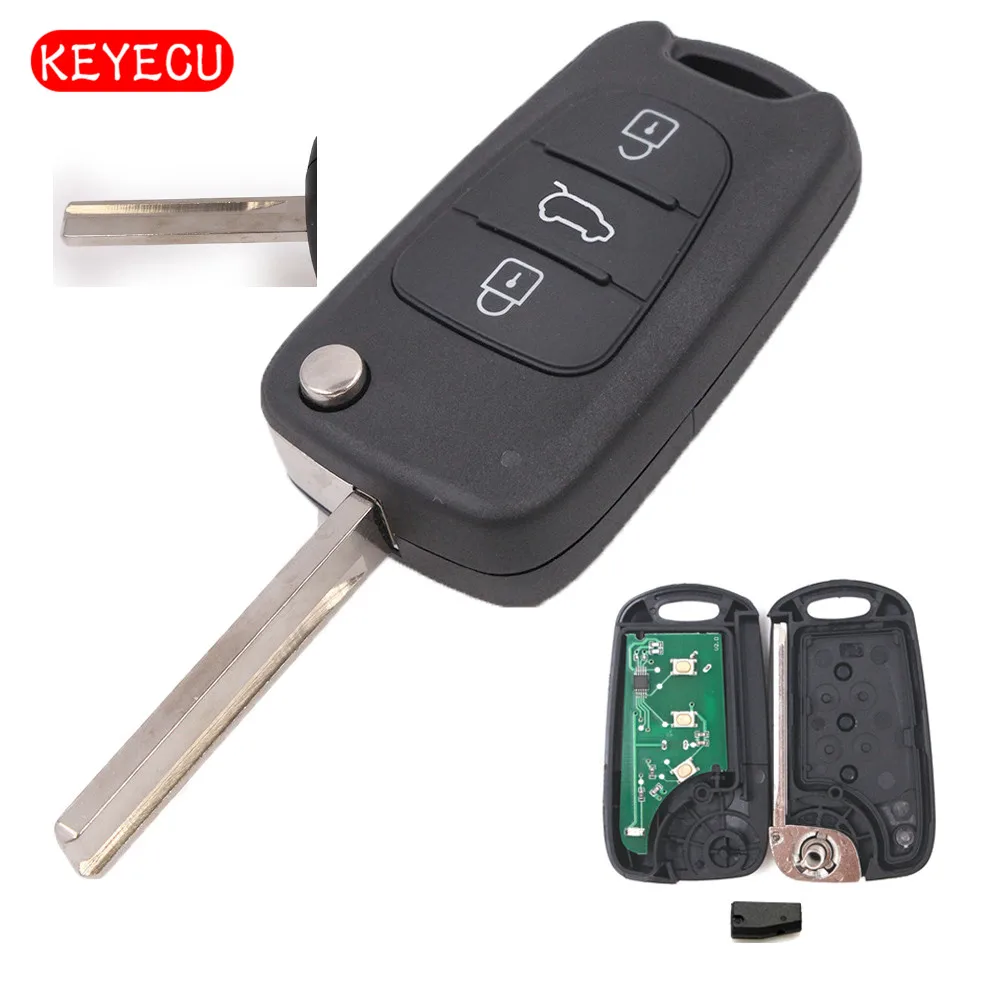 

Keyecu Flip Remote Car Key Fob 3 Button 433MHz ID46 Chip for Hyundai Accent 2011-2014 Euro