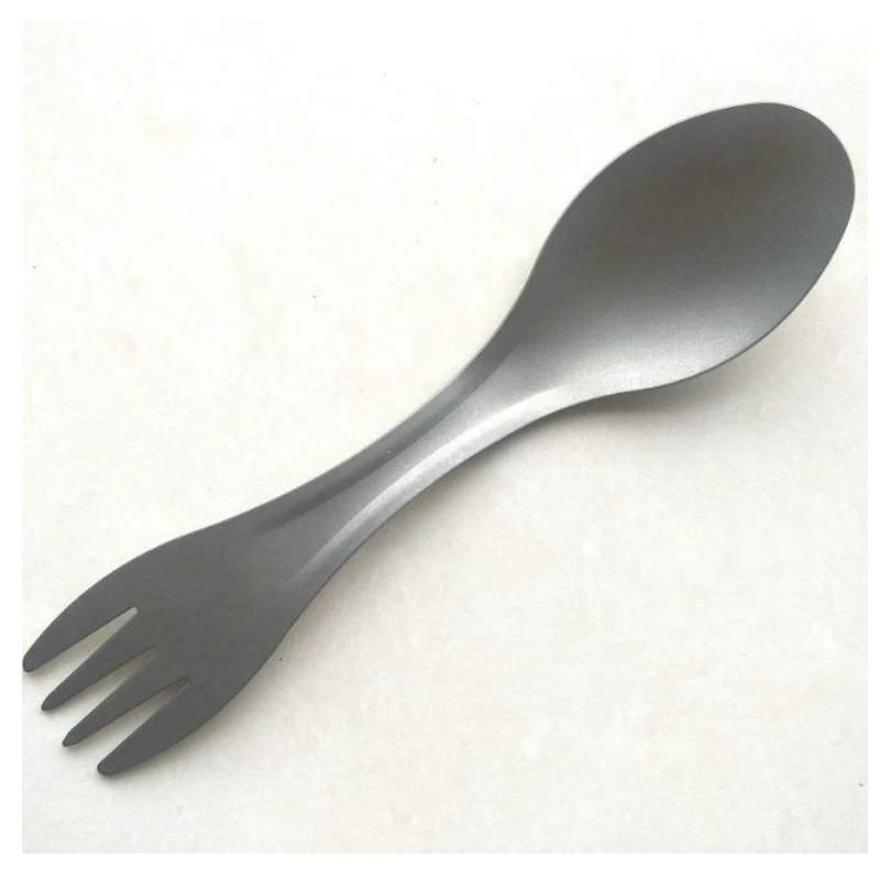 1pc Light Weight Titanium Spoon Fork For Outdoor Camping Tableware