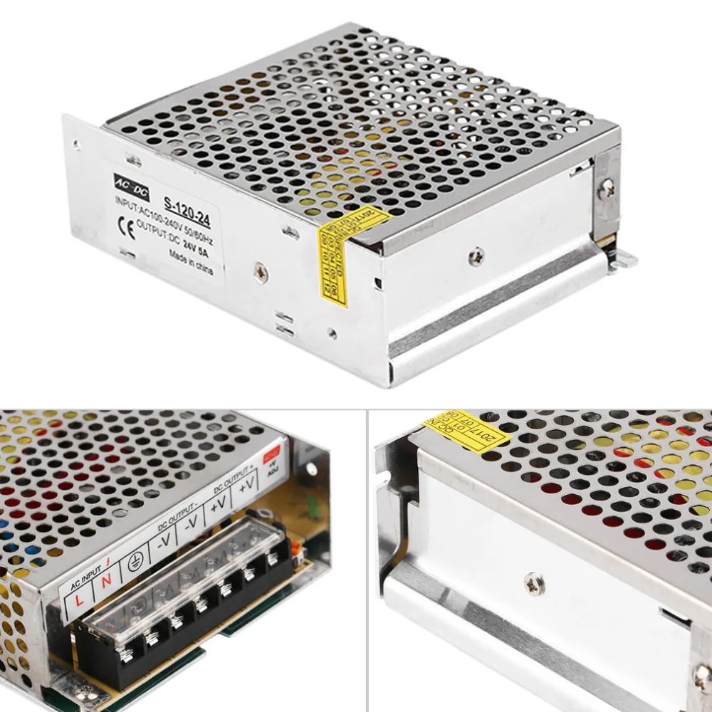 DC 24V 5A 120W AC100 240V переключатель светодиодный источник питания трансформатор