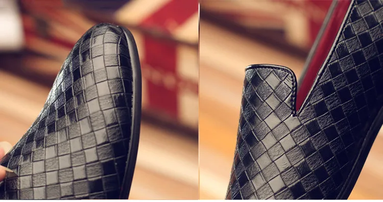 Большой Размеры Для мужчин из искусственной кожи обувь слипоны черная обувь Лоферы Для мужчин s Мокасины итальянские дизайнерские туфли