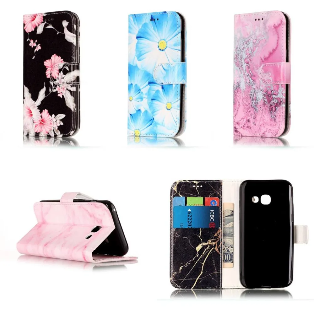 

Case for Samsung Galaxy A3 2017 A320 Marble Flower Wallet Card PU Leather Stand Cover for Samsung Galaxy A5 2017 A520 A320 Case