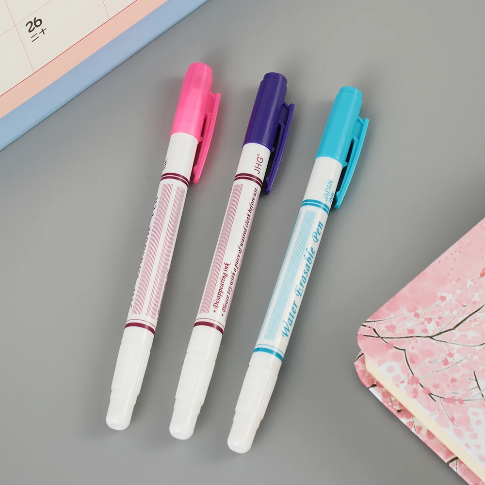 Top quality Water Soluble Fabric Marker ink Pen Erasable Pen Double Head Disappear Automatically Home