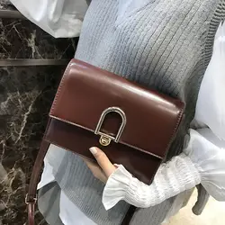 Дамские туфли из pu искусственной кожи Crossbody Сумка Сумочка с U пряжка сумка для девочек; Новинка