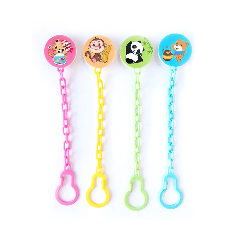 Cartoon Baby Pacifier Holder Chains Newborn Safety Pacifiers Clips Kid