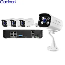 GADINAN Full HD 4CH 1080 P POE 48 В NVR комплект видеонаблюдения 1/2/3/4 шт. 2MP SONY IMX323 Открытый IP Камера видеонаблюдения Системы Комплект сетевой комплект