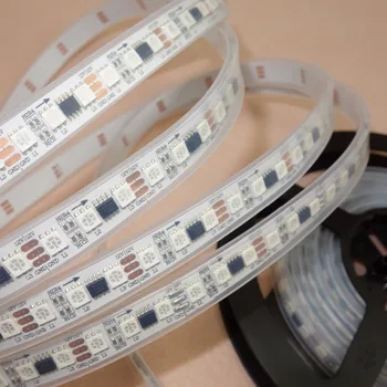 

5m DC12V WS2811 96LEDs/m (32pixes/m,3leds as one pixel) WHITE PCB led digital strip;IP66;waterproof in silicon tube